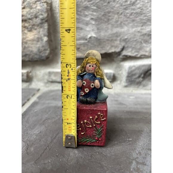 Christmas Angel Figurine Rejoice 3.5” Holiday Decor Cottagecore Vintage Y2K - Picture 7 of 8